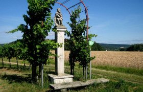 Das Mautkreuz hat seinen Platz zwischen Feldern und Weingärten, © Marktgemeinde Hohenwarth-Mühlbach